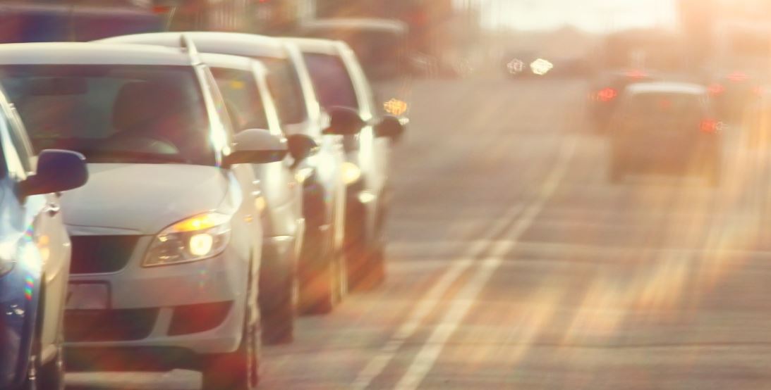 Mutiple cars on the evening roads